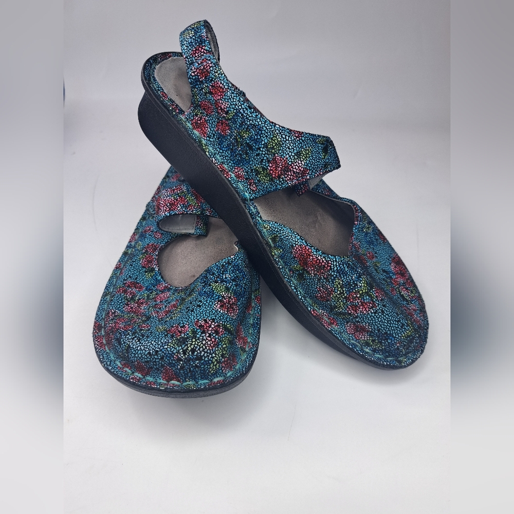 Alegria Jemma 851 Sandals Slingback Sparkle Floral Rose Size EU 37 US Womens 6.5